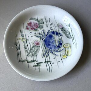 Arabia Finland Crayfish Hand Painted Single Deep Dinner Plate Anja Juurikkala